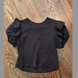 Zara Black Puff Sleeve Top